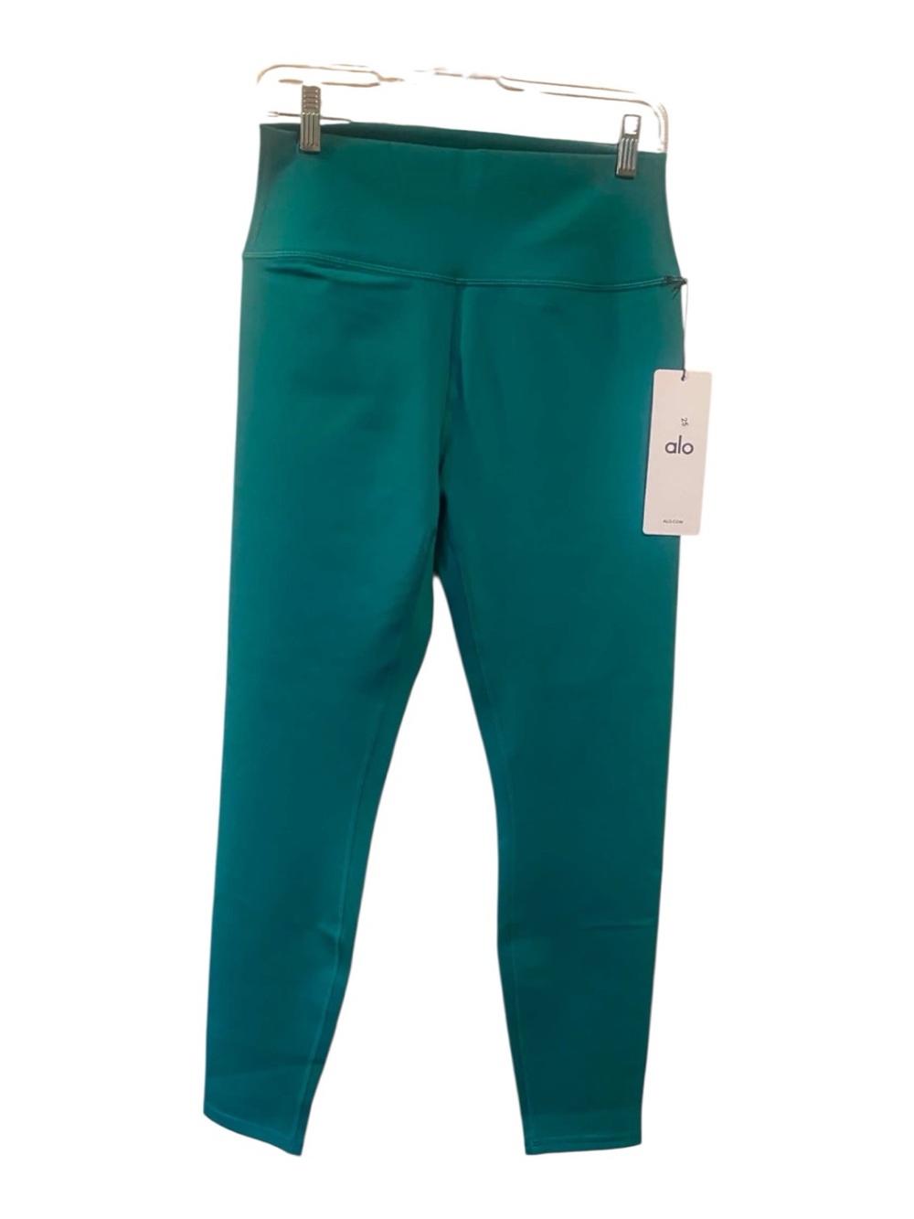 NWT Alo 7/8 high waist airbrush leggings TEAL Size L - Picture 2 of 6